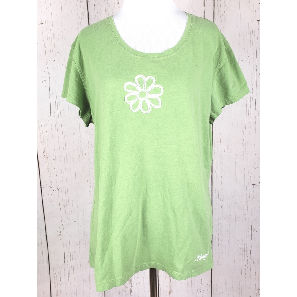 Life is Good Embroidered Daisy Tee